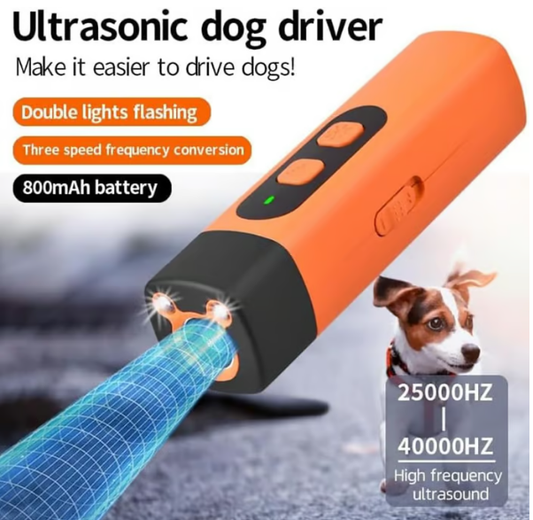 🐶 SISTA DAGEN - KÖP 3 FÅ 4! ✨ Ultraljudsk Dämpare för Hundar - Justerbar Frekvens för Humant Beteendeträning med Vibration och LED-varsel 🔒🌐