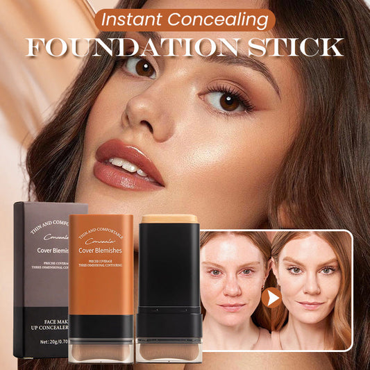 ✨ 【SMART MAKEUP】2-i-1 Foundation Stick med Inbyggd Pensel 🔥 5-sekunders Perfektion – Döljer Mörka Ringar & Ojänmheter!
