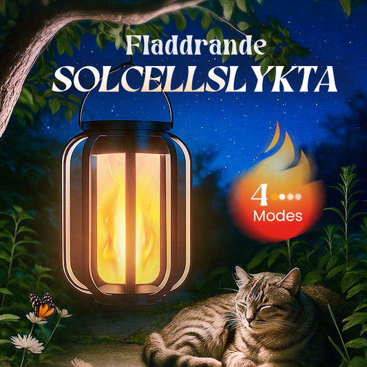 🔥Uppgraderad flimrande låga sol lykta utomhus vattentätt ljus