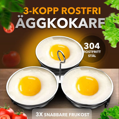 Äggkokare i rostfritt stål för frukost till barn, multifunktionell hjärtformad äggångare i miniformat för hemmet