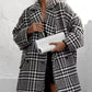 Kvinnors klassiska rutiga mönster Löst casual jacka kappa