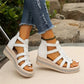 Wedge-sandaler med dekor av strass