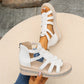 Wedge-sandaler med dekor av strass