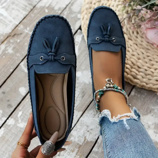 🔥Senaste dagskampanj 50% rabatt - Bekväma mjuka loafers för kvinnor i vintage stil med rosett