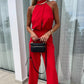 Elegant Ärmlös Enfärgad Jumpsuit för Kvinnor