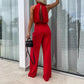 Elegant Ärmlös Enfärgad Jumpsuit för Kvinnor