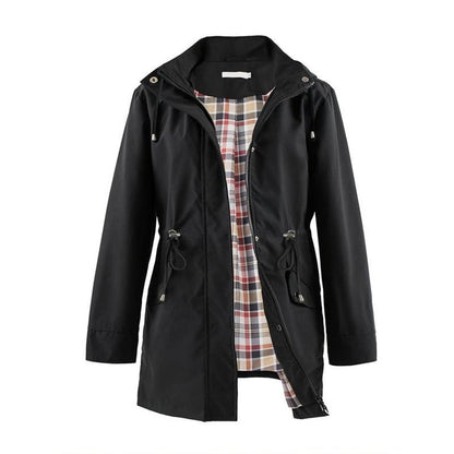 🔥HETT ERBJUDANDE 50% RABATT🔥 Enkelfärgade casualjackor, vattenavvisande vindtäta rockar, huvar med windbreaker