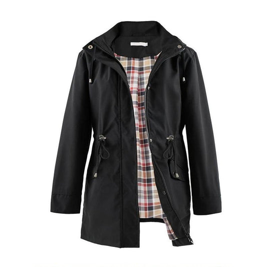 🔥HETT ERBJUDANDE 50% RABATT🔥 Enkelfärgade casualjackor, vattenavvisande vindtäta rockar, huvar med windbreaker