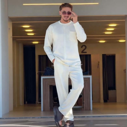 Herrkläder, tvådelat set i bomull med lätt stretch