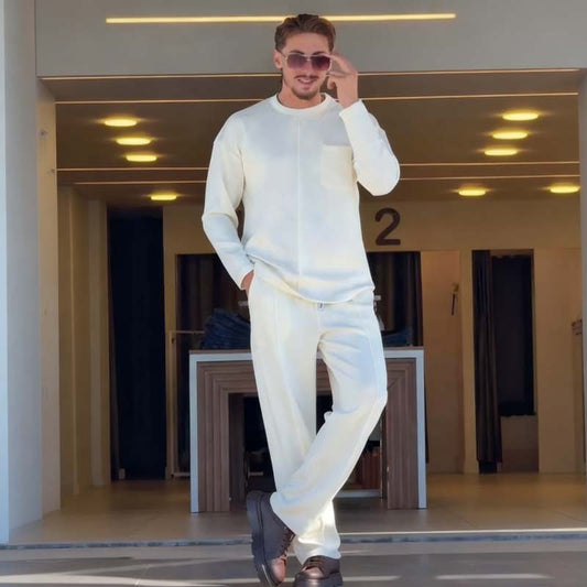 Herrkläder, tvådelat set i bomull med lätt stretch