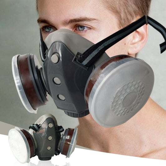 🎁Senaste dagskampanj 50% rabatt🔥Skydd som fungerar - gasmask med dubbla filter och aktivt kol