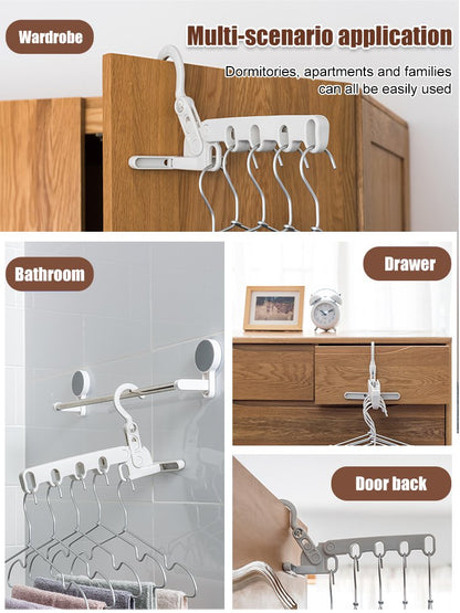 Bärbar hopfällbar klädhängare